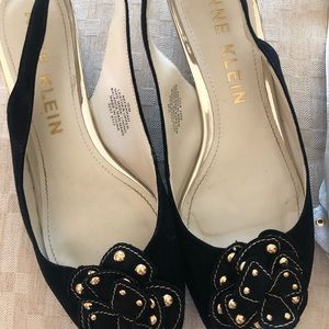 Two for one! Open toe sling back flats